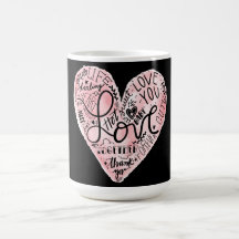 Typographie de l'amour romantique Cœur