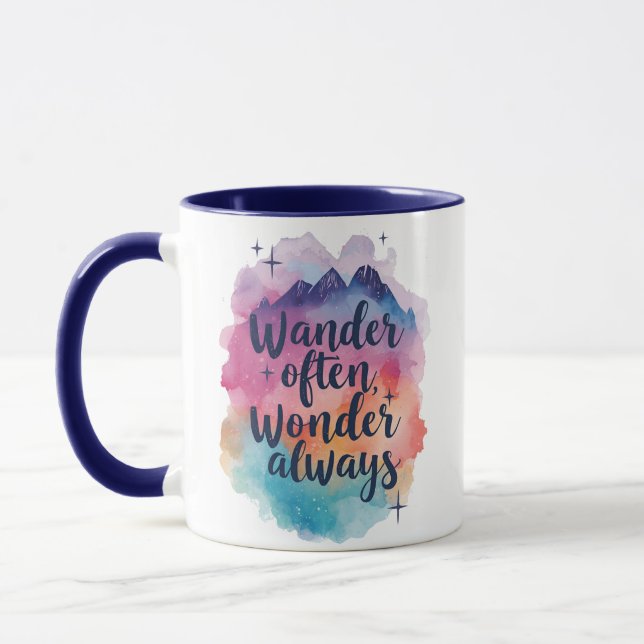 Mug Typographie de l'aventure et de l'exploration (Gauche)