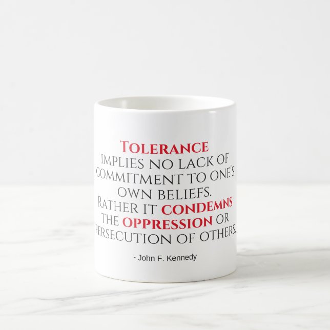 Mug Typographie des devis de tolérance JFK (Centre)