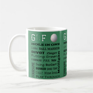Mug Typographie du GOLF pour le Golfer Avid