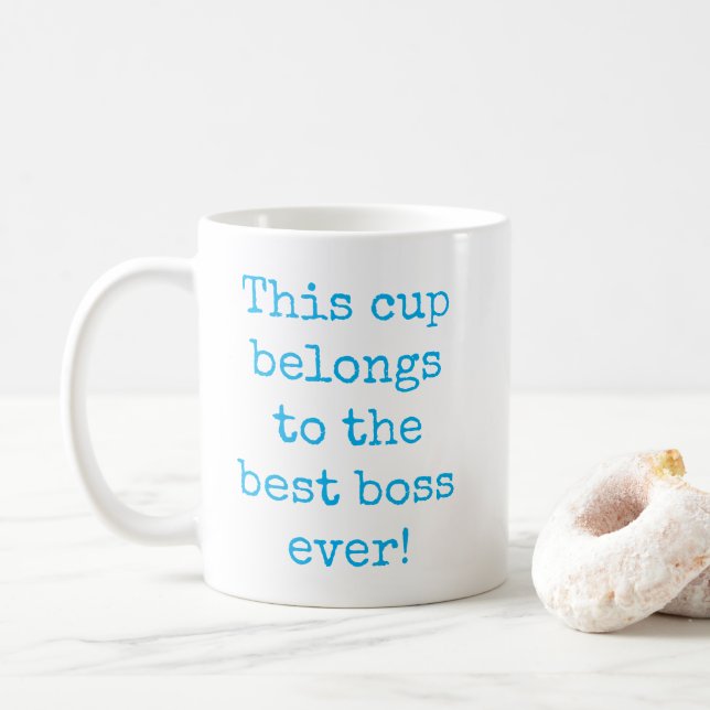 Mug Typographie du meilleur patron de Sky Blue (Avec donut)