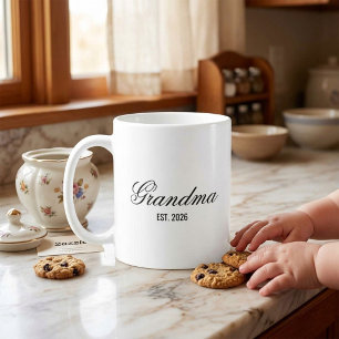 Mug Typographie Élégante Minimaliste Grand-mère