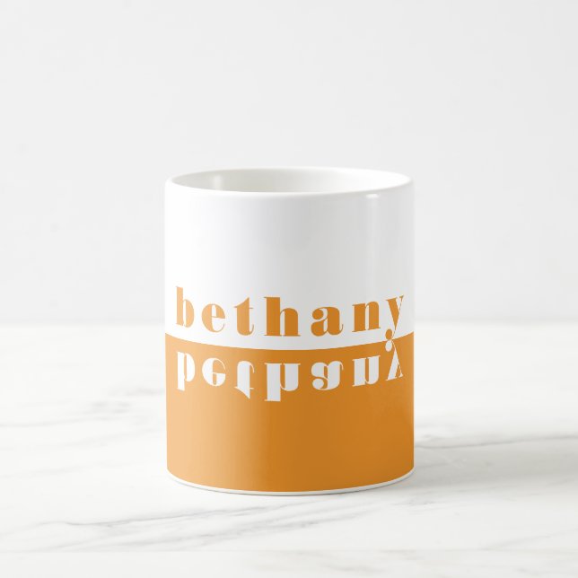 Mug Typographie en miroir couleur orange (Centre)