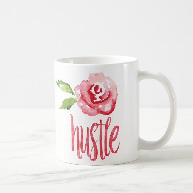 Mug Typographie Hustle Rose par The Spotted Olive (Droite)