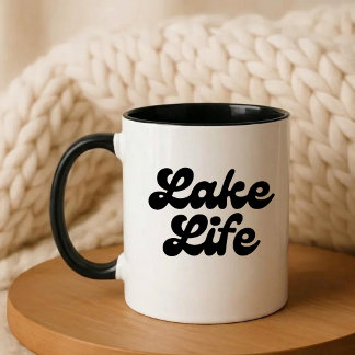 Mug Typographie minimaliste moderne Lake Life