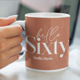 Mug Typographie minimaliste moderne simple 60e anniver