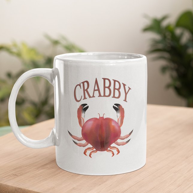 Mug Typographie moderne Crabby rouge Crabe Nautique (Créateur téléchargé)