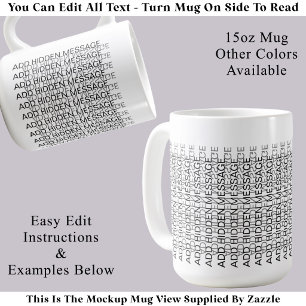 Mug Typographie Moderne Message Secret Personnalisé Fo