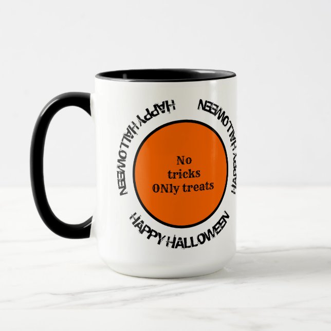 Mug Typographie moderne Orange Black Happy Halloween (Gauche)