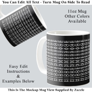 Mug Typographie moderne personnalisée Illusion optique