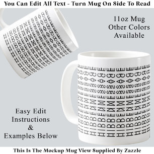 Mug Typographie Moderne Personnalisée Texte Illusion O