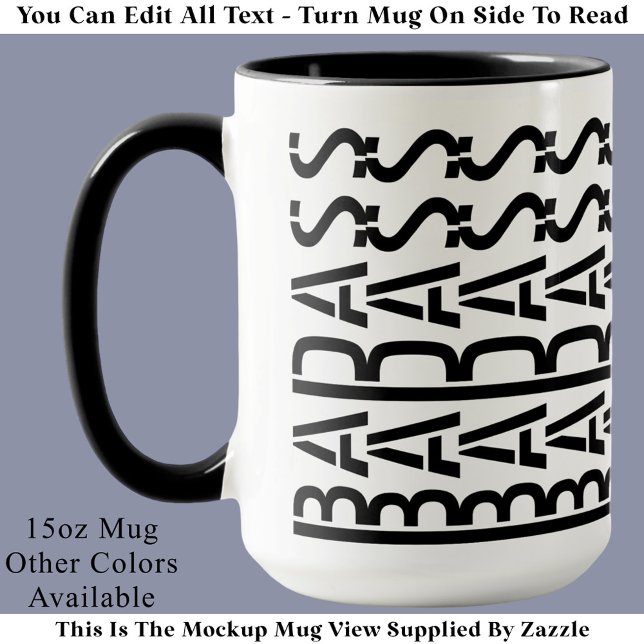 Mug Typographie moderne tendance avec message caché BA (Créateur téléchargé)