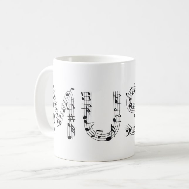 Mug Typographie musicale (Devant gauche)
