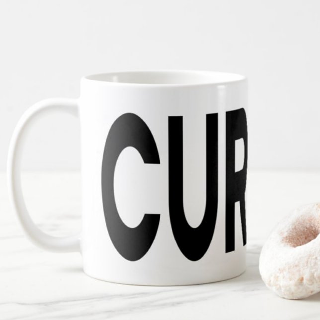 Mug Typographie noire CURIEUSE (Créateur téléchargé)