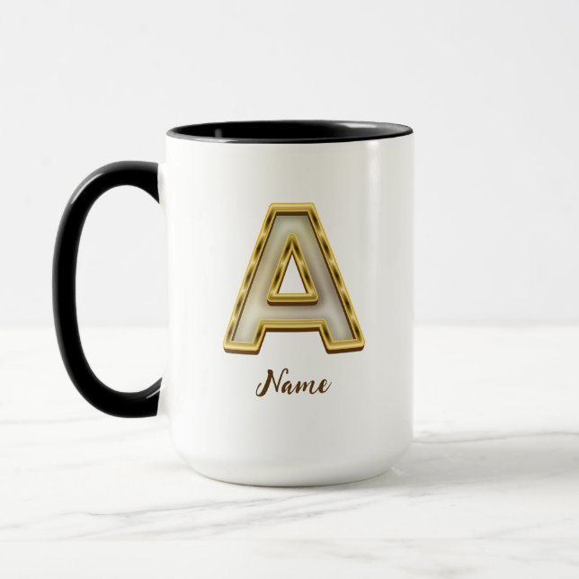 Mug Typographie originale A Monogram Gold (Gauche)