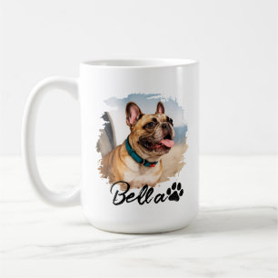 Mug Typographie personnalisée de photo et de nom d'ani