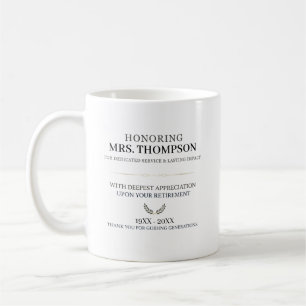 Mug Typographie personnalisée pour la retraite d'un en