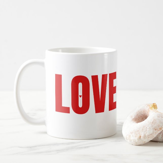 Mug Typographie Red LOVE (Avec donut)