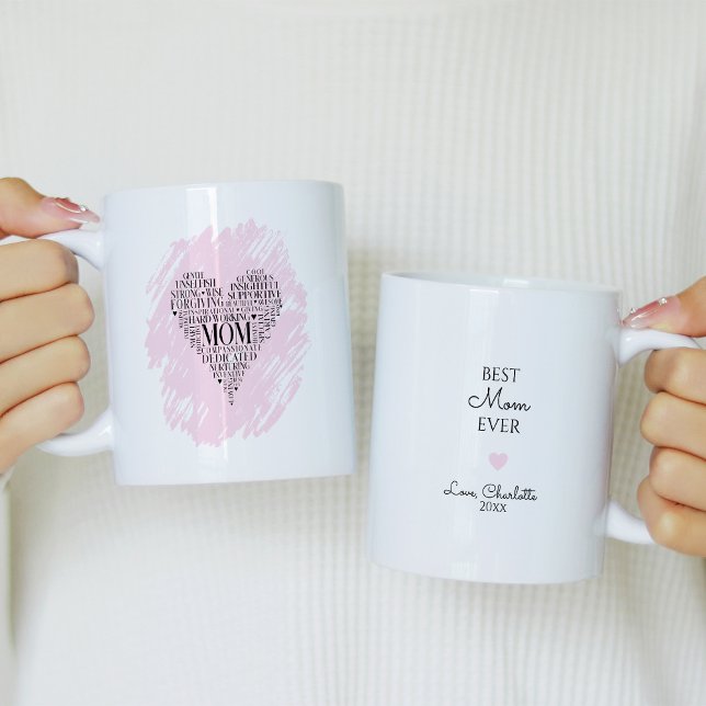 Mug Typographie rose Maman Coeur (Créateur téléchargé)