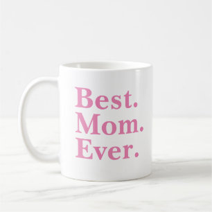 Mug Typographie rose moderne "Meilleure maman jamais"