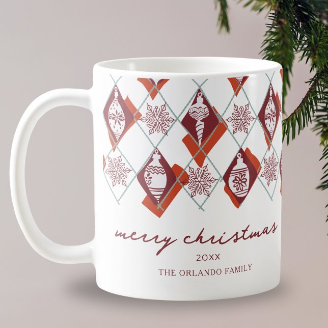 Mug Typographie rouge moderne Joyeux Noël (Créateur téléchargé)