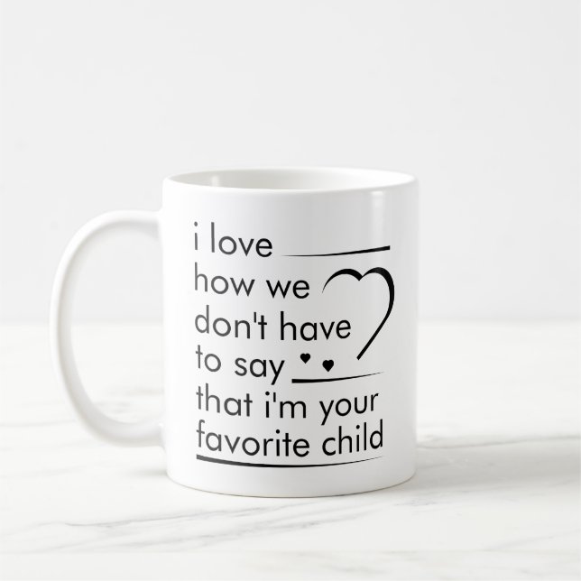 Mug Typographie simple de citation d'enfant préféré (Gauche)
