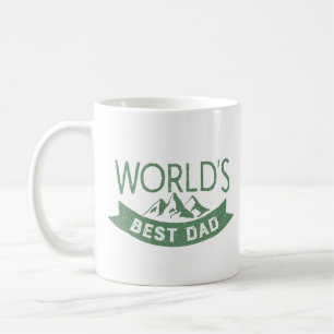 Mug Typographie verte classique Meilleur papa du monde