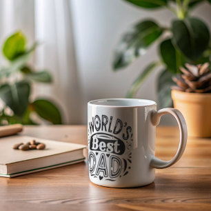 Mug Typographie Vintage du meilleur papa du monde