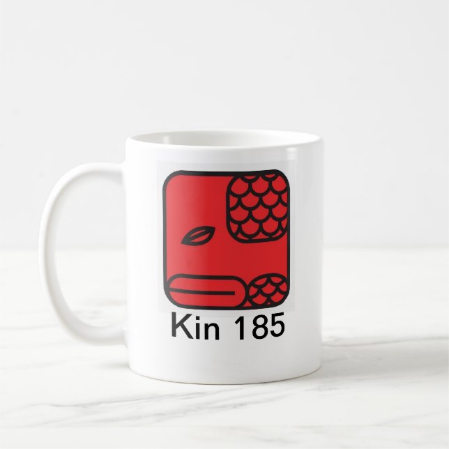 Mug Tzolkin Serpente Vermelha Kin 185 (Gauche)