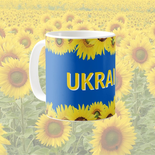 Mug Ukraine aux couleurs nationales avec des tournesol (Créateur téléchargé)