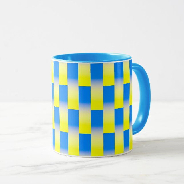 Mug Ukraine bleue et jaune Inspiration de la paix anti (Devant droit)