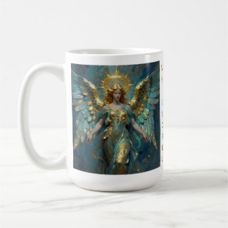 Mug Un ange personnalisé en or et turquoise magnifique