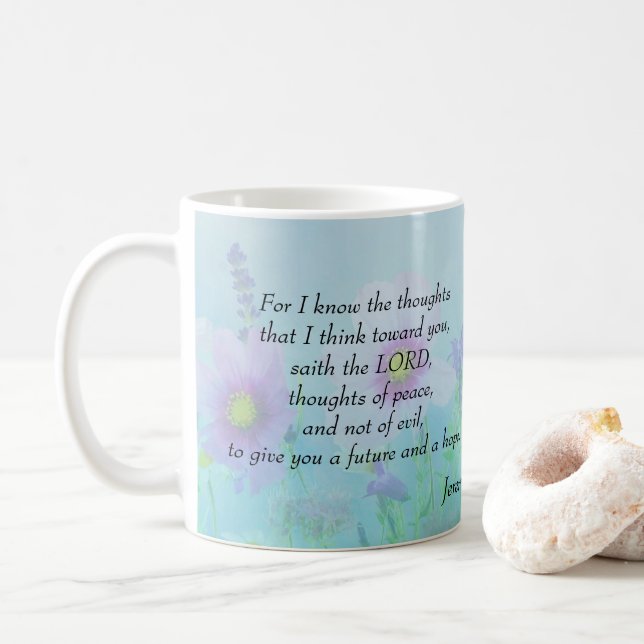 Mug Un avenir et un espoir - Jeremiah 29:11 (Avec donut)