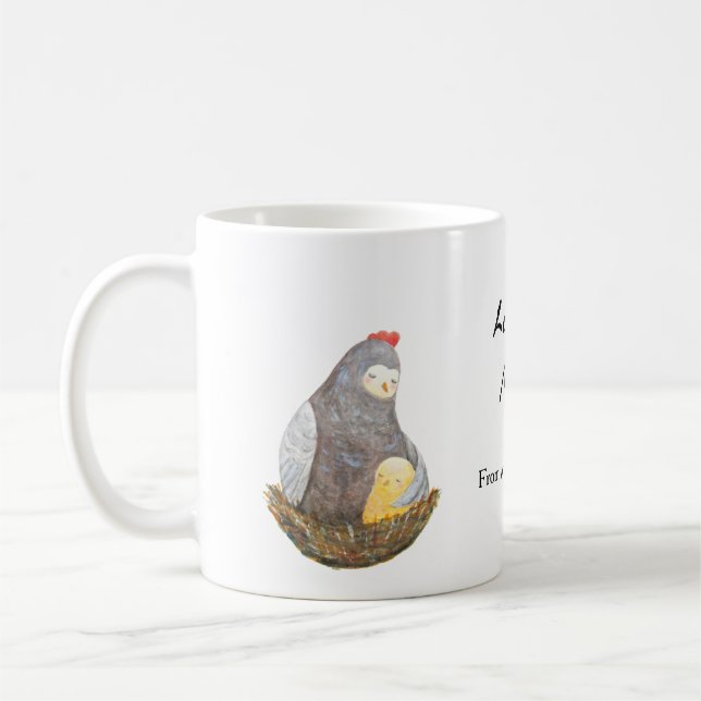 Mug Un cadeau personnalisé de poulets et de poulets po (Gauche)