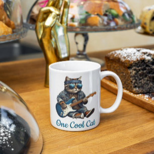 Mug Un chat Cool Jouant de la guitare