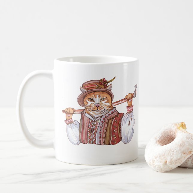 Mug Un chat cosaque en costume traditionnel (Avec donut)
