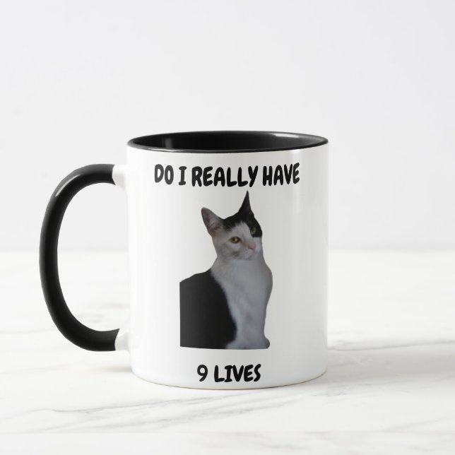 Mug Un chat curieux avec une question (Gauche)