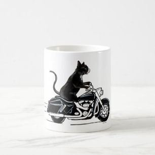 Mug Un Chat Noir À La Moto