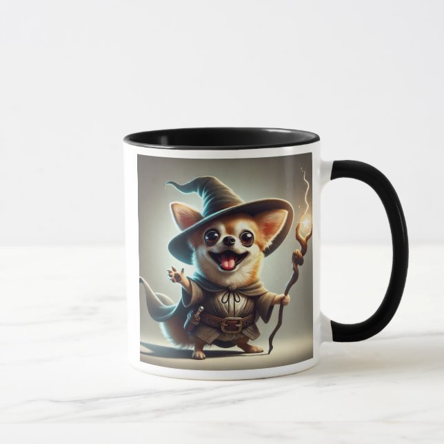 Mug  Un chien Chihuahua en sorcier magicien. (Droite)