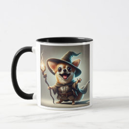Mug  Un chien Chihuahua en sorcier magicien.