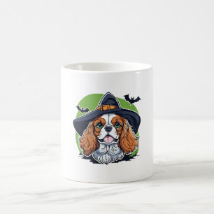 Mug Un chien portant un chapeau de sorcière avec des c