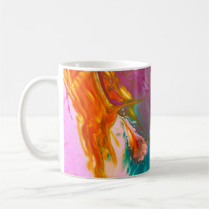 Mug Un closep de couleur huile abstraite peint ondulé