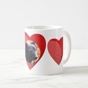 Mug Un coeur rouge rayé