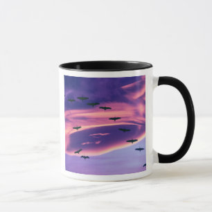 Mug Un composite photographique de grues du Canada en