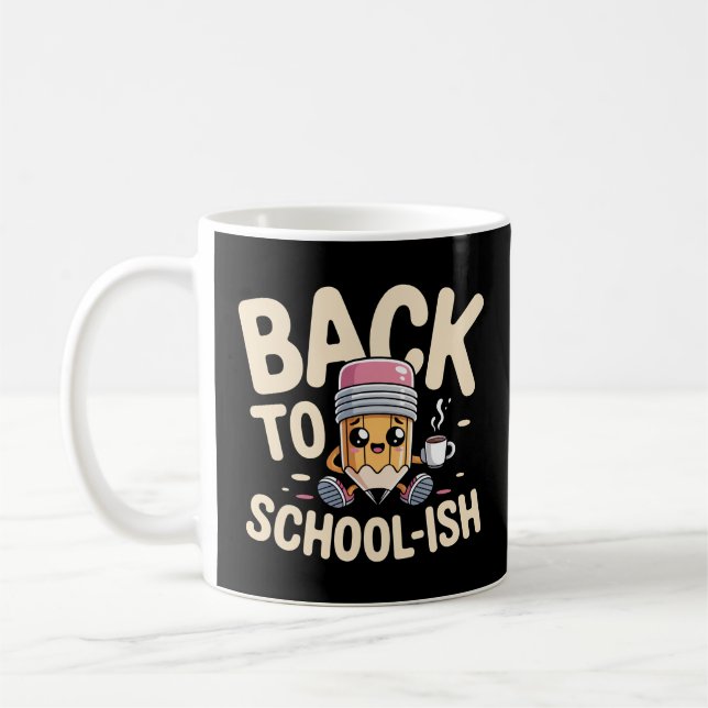Mug Un crayon dormant de retour à l'école Funny Kawaii (Gauche)