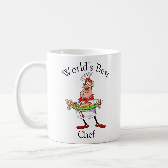 Mug Un drôle de monde personnalisé meilleur chef (Gauche)