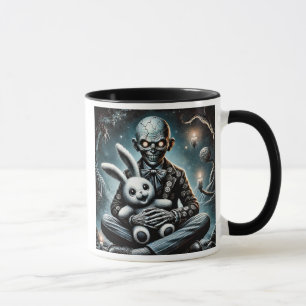 Mug Un être démoniaque avec son lapin blanc.