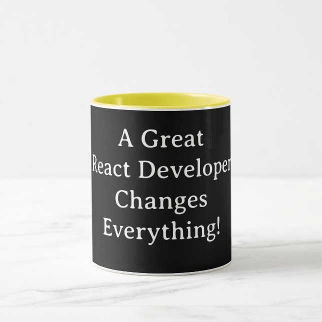 Mug Un excellent développeur React change tout – React (Centre)