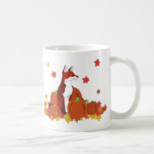 Mug Un Fox dans la correction de citrouille (temps de