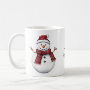 Mug Un gentil bonhomme de neige dans une écharpe rouge